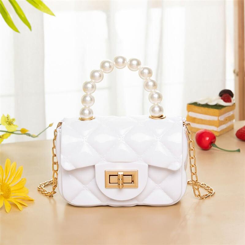 Fashion Pearl Patchwork Chain Strap Crossbody Bag