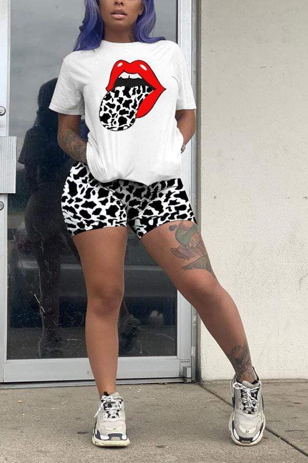 Fashion Personality Print Plus Size Set