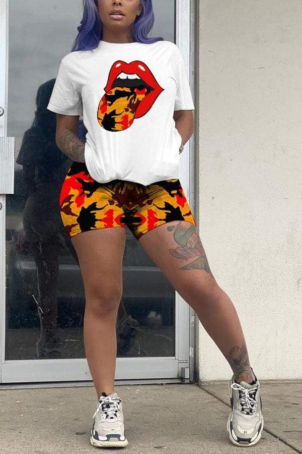 Fashion Personality Print Plus Size Set