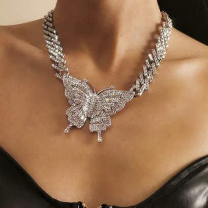 Fashion Personalized Diamonds Butterfly Necklace