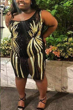 Fashion Plussize Sequin Dress