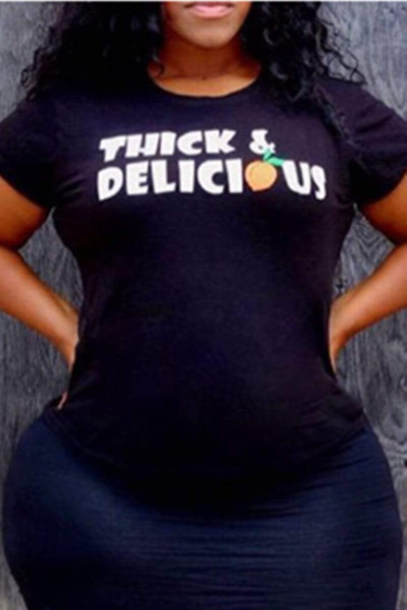 Fashion Printed Plus Size Short Sleeve T-shirt
