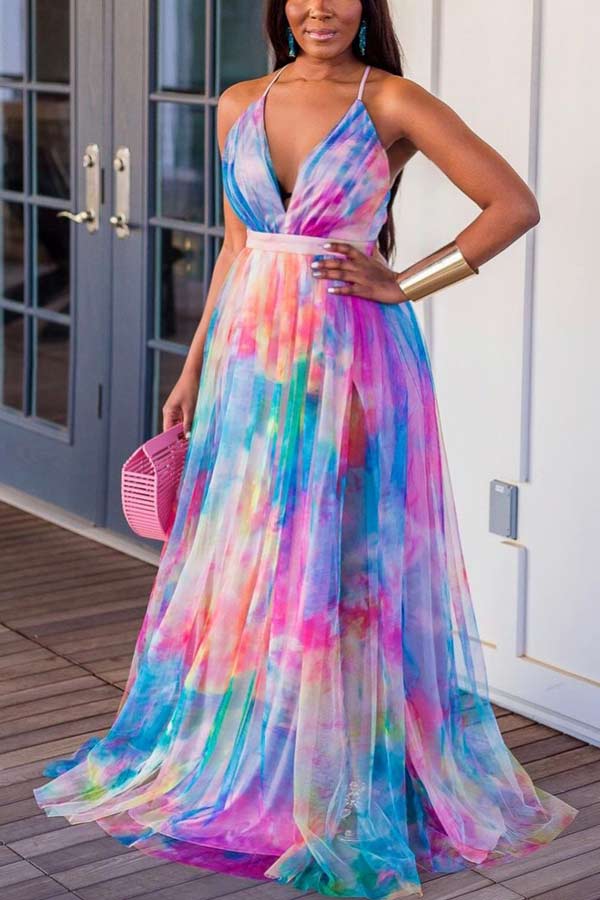 Fashion Sexy Digital Print Maxi Dress