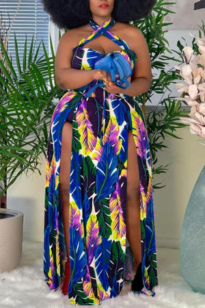 Fashion Sexy Slit Plus Size Dress