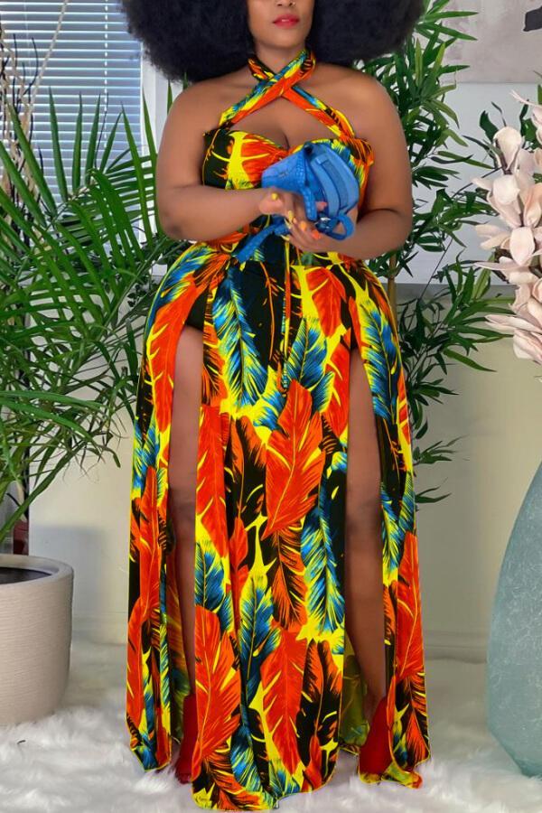 Fashion Sexy Slit Plus Size Dress