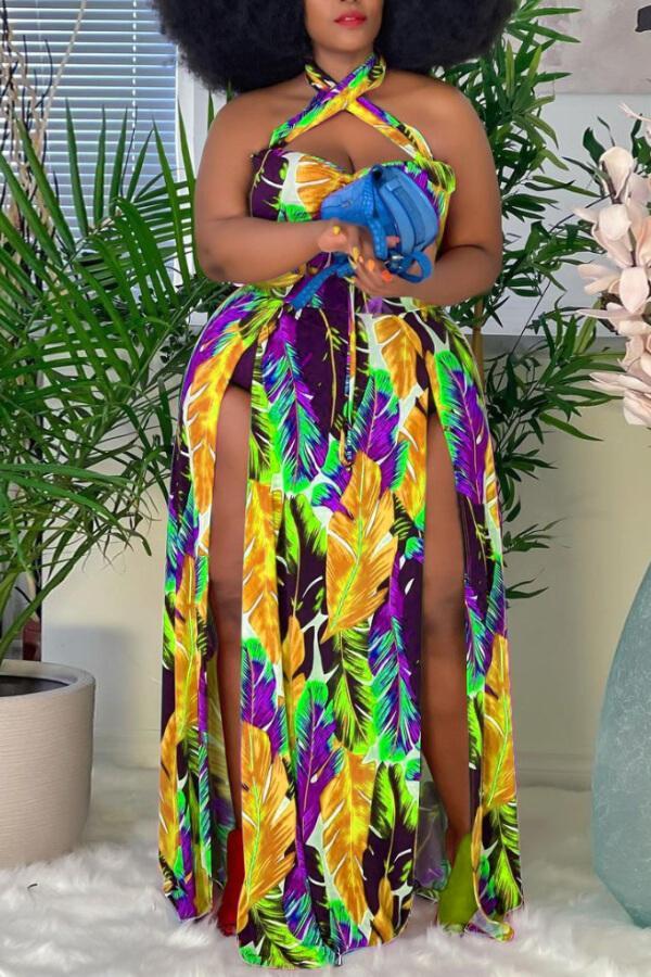 Fashion Sexy Slit Plus Size Dress