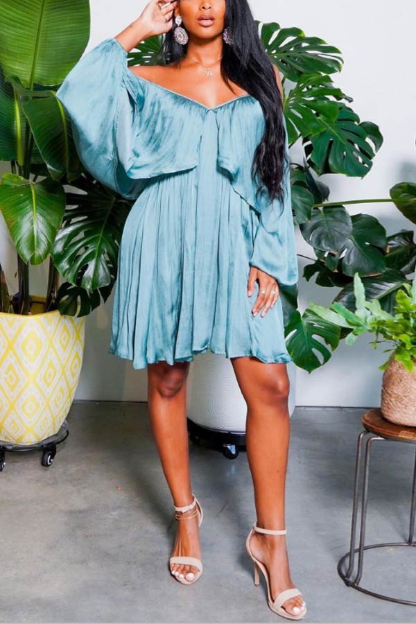 Fashion Sexy Solid Color Chiffon Dress