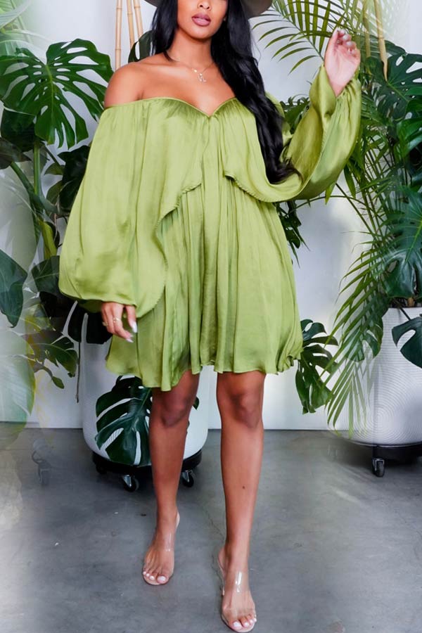 Fashion Sexy Solid Color Chiffon Dress