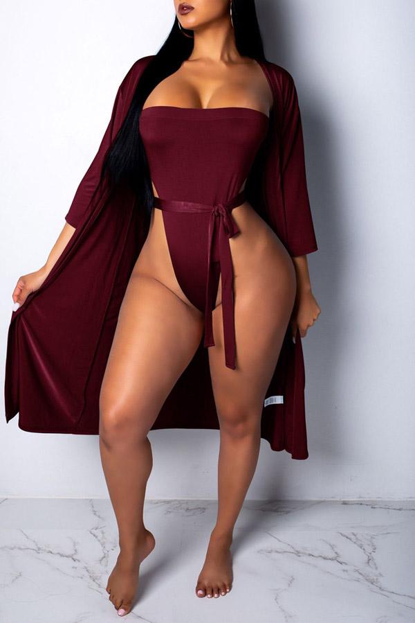 Fashion Sexy Solid Color Swimwear Set