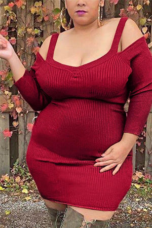 Fashion Sexy Wrapped Plus Size Dress