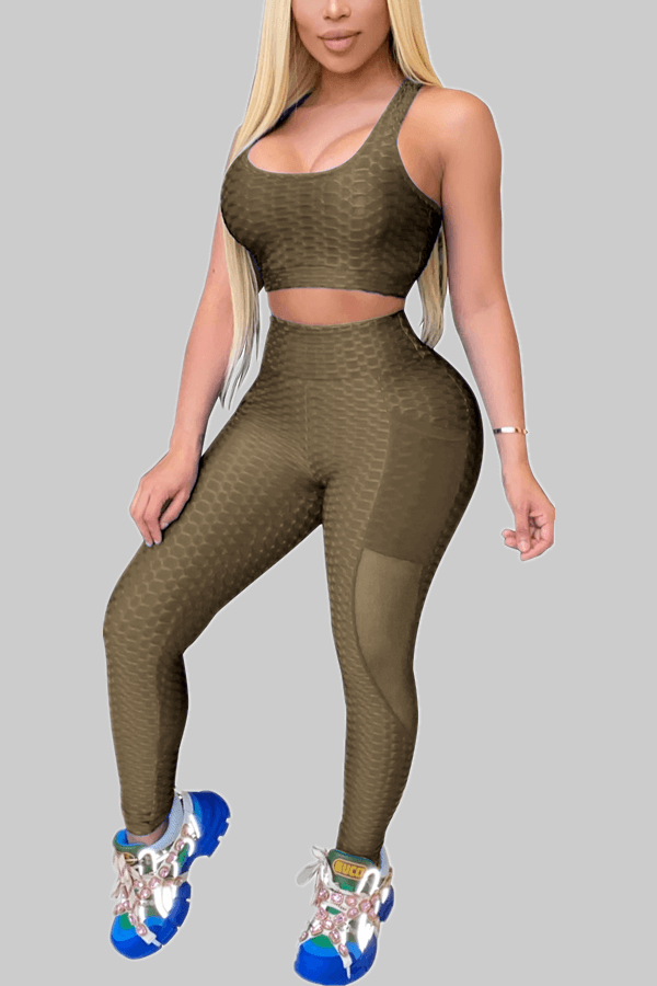 Fashion Solid Color Sportswear Two Piece Set