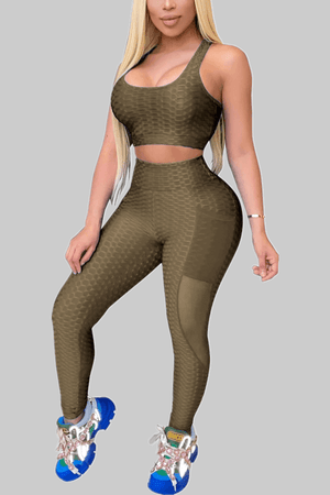 Fashion Solid Color Sportswear Two Piece Set