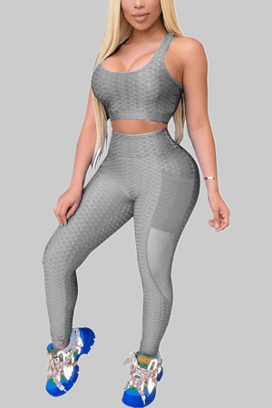 Fashion Solid Color Sportswear Two Piece Set