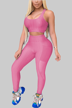 Fashion Solid Color Sportswear Two Piece Set