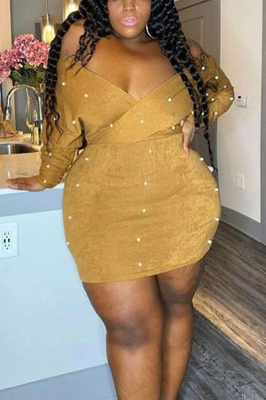 Fashion Temperamental Slim Plus Size Mini Dress