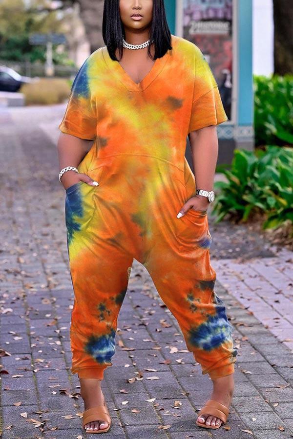 Fashion Tie Dye Plus Size jumpsuit