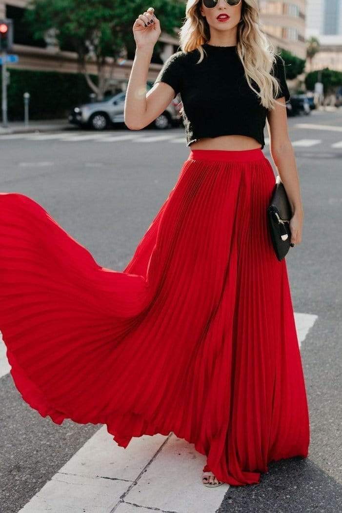 Elegant Temperament Pleated Skirt