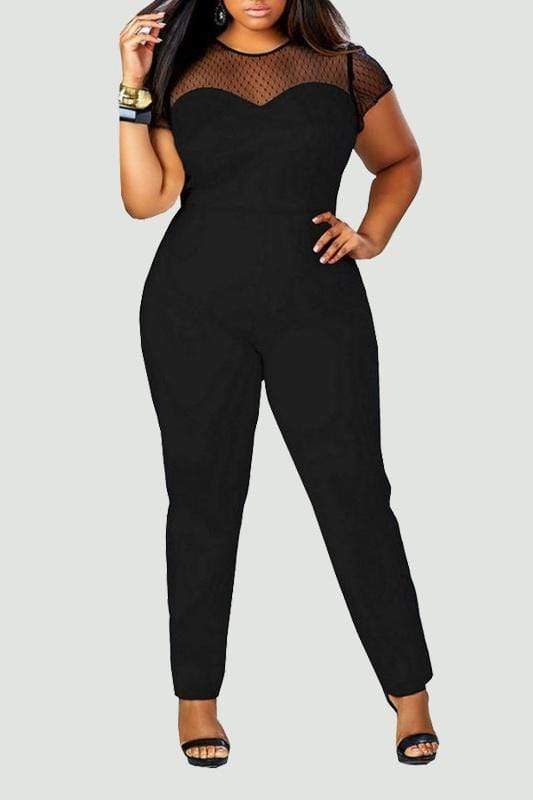 Mesh Slim Jumsuit