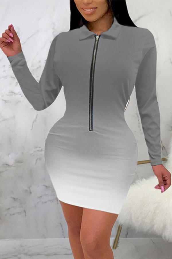 Sexy Gradual Change Pencil Dress