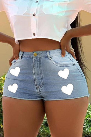 Sexy High Waist Print Denim Shorts