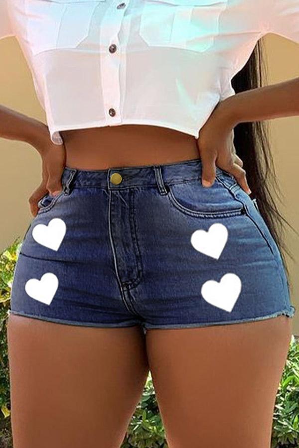 Sexy High Waist Print Denim Shorts