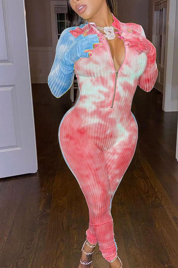 Sexy Multicolor Stitching Skinny Jumpsuits