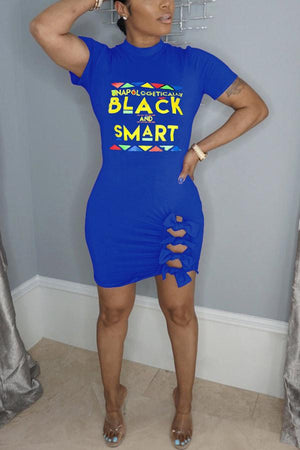 Sexy Plus Size Letter Print Short Sleeve Dress