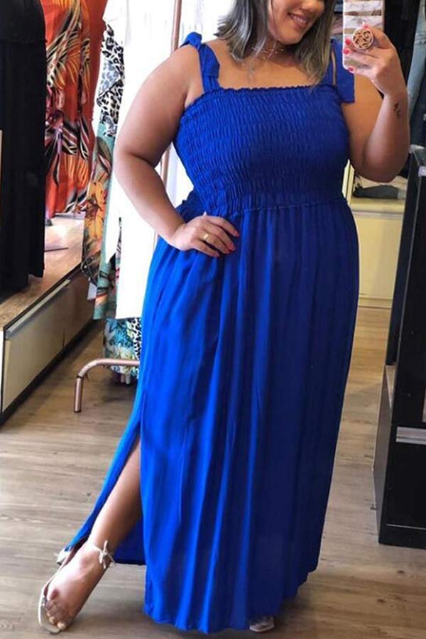 Sexy Sling Plus Size Beach Maxi Dress