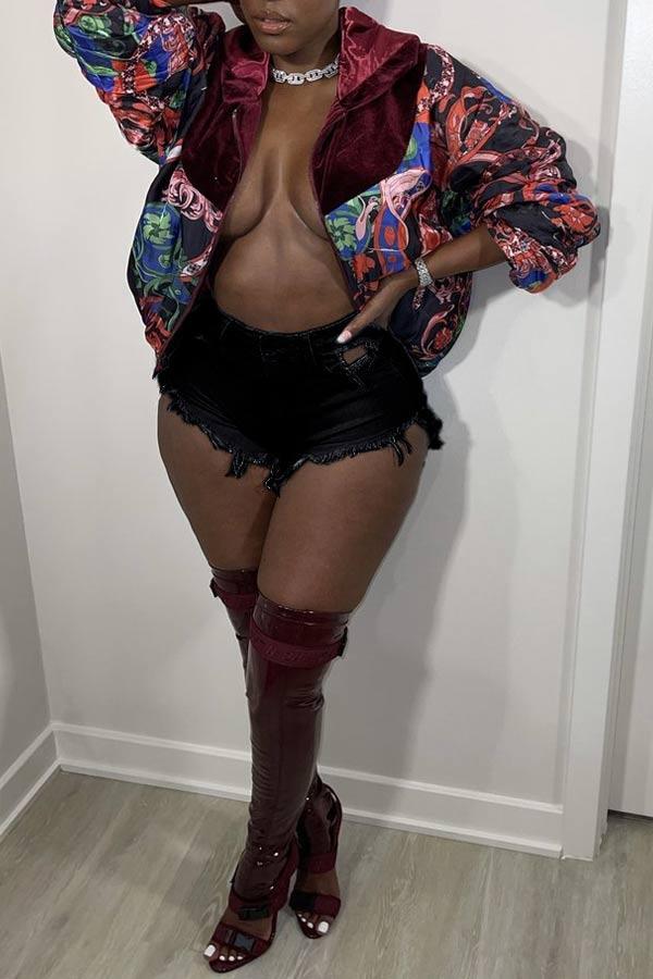 Sexy Solid Color Denim Shorts