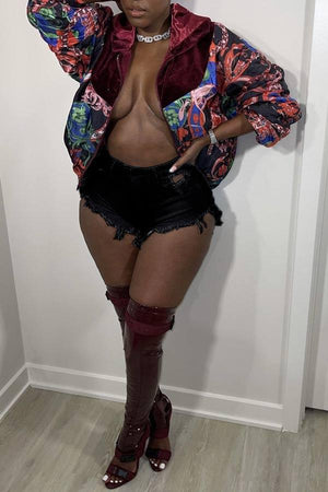 Sexy Solid Color Denim Shorts
