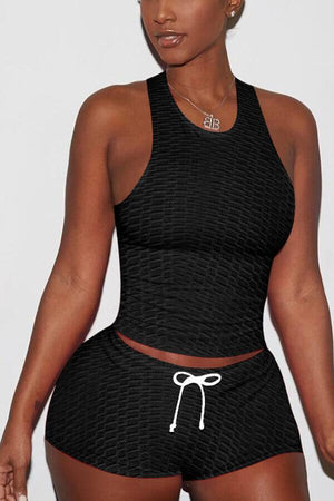 Sexy Sportswear Solid Color Stretch Two Pieces