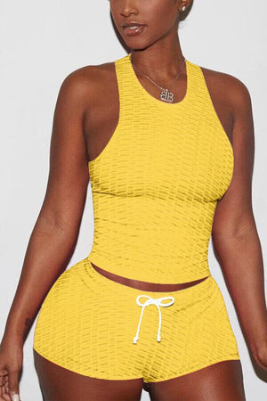 Sexy Sportswear Solid Color Stretch Two Pieces