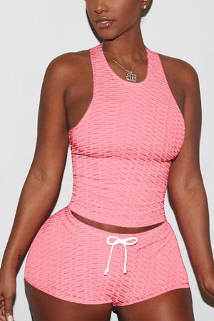 Sexy Sportswear Solid Color Stretch Two Pieces