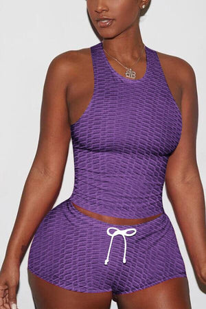 Sexy Sportswear Solid Color Stretch Two Pieces