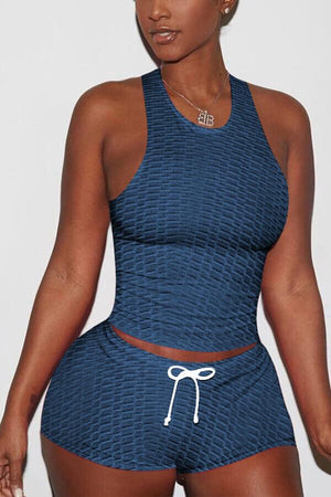 Sexy Sportswear Solid Color Stretch Two Pieces