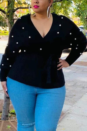 Sexy V Neck Long-Sleeved Top