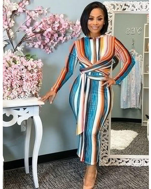 Rainbow Thinking Midi Dress (S ~ 5XL)