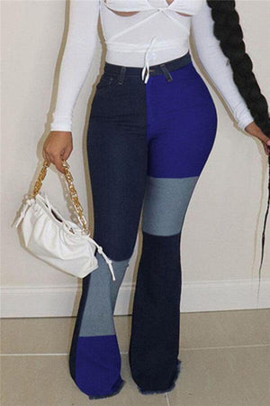 Work Daily Patchwork Denim Jeans