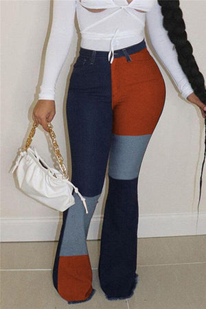 Work Daily Patchwork Denim Jeans